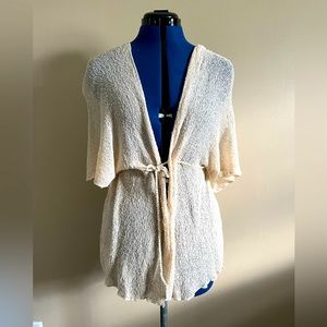 Boho coverup cardigan style with drawstring tie